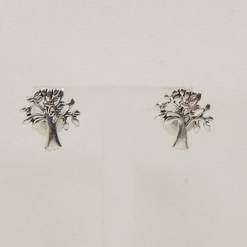Sterling Silver Tree of Life Stud Earrings